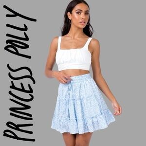 Princess Polly Meltem Baby Blue Floral Tiered Skirt dainty girly spring summer 6